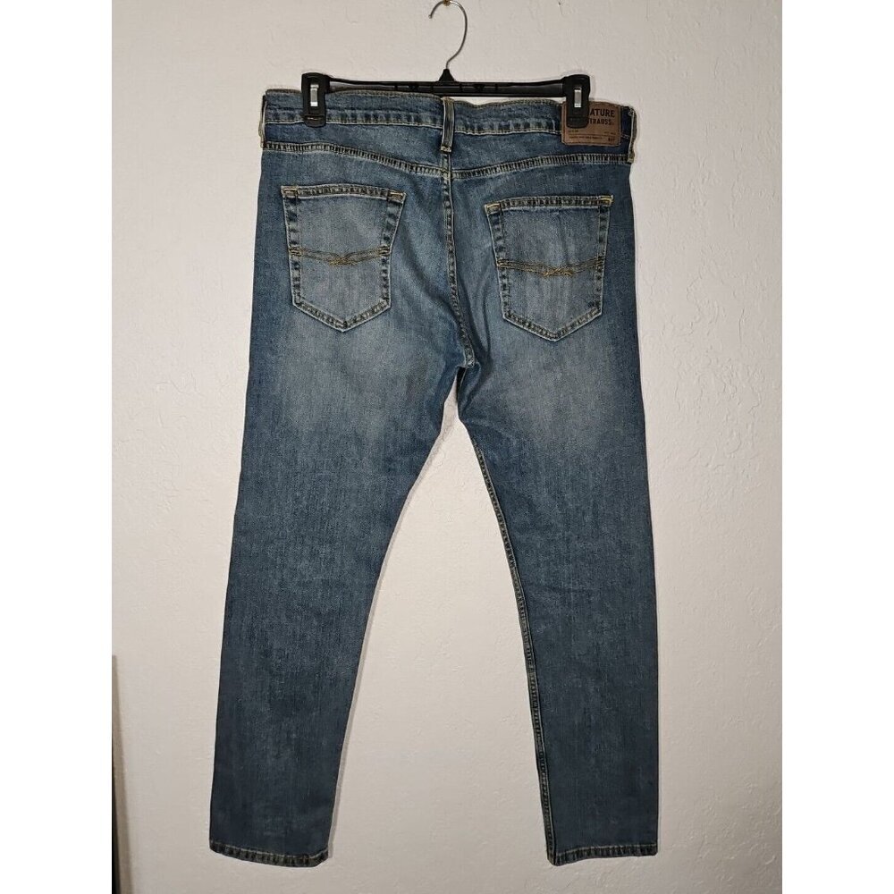 Levi Strauss Signature Men’s Jeans Size 37 Slim 34x32 Ripped - Picture 2 of 5